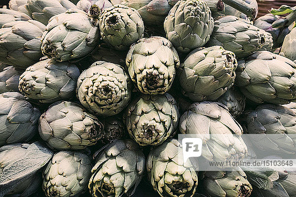 Pile of artichokes