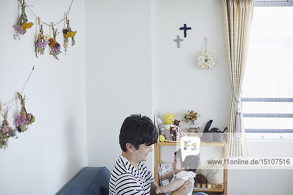Japanese family at home
