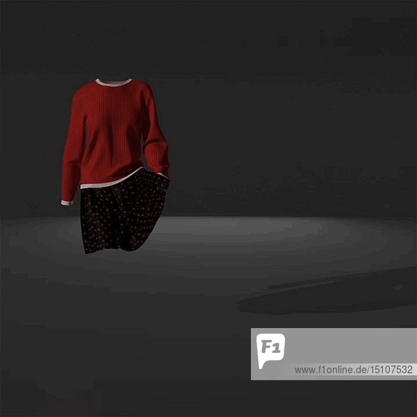 Unsichtbare Frau tanzt  CGI-Effekt