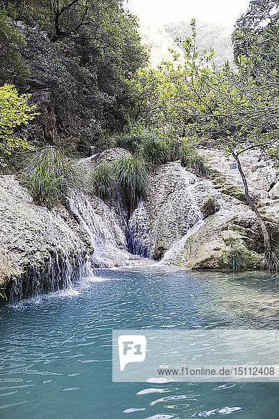 Griechenland  Messenien  Polylimnio-Wasserfälle bei Kazarma