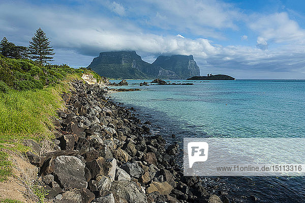 View of Mount Lidgbird and Mount Gower in the background on Lord Howe Island New South Wales Australia
