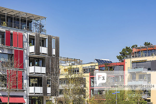 Deutschland  Tübingen  Mühlenviertel  moderne Null-Energie-Wohnhäuser