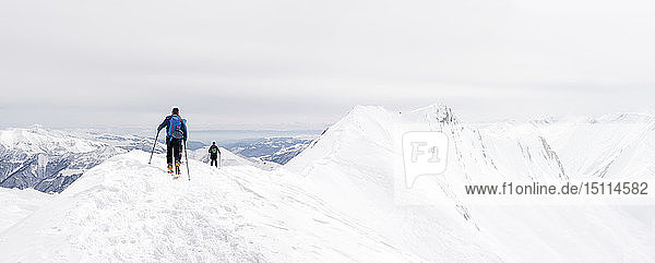 Georgia  Caucasus  Gudauri  people on a ski tour