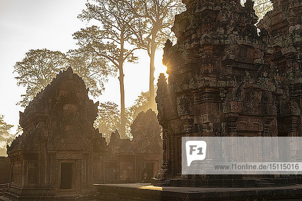 Banteay-Srei-Tempel bei Sonnenuntergang Angko Siem Rea Kambodscha