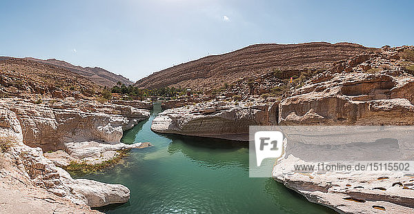 Blick über das Wadi Bani Khalid Oman