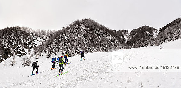 Georgia  Caucasus  Gudauri  people on a ski tour
