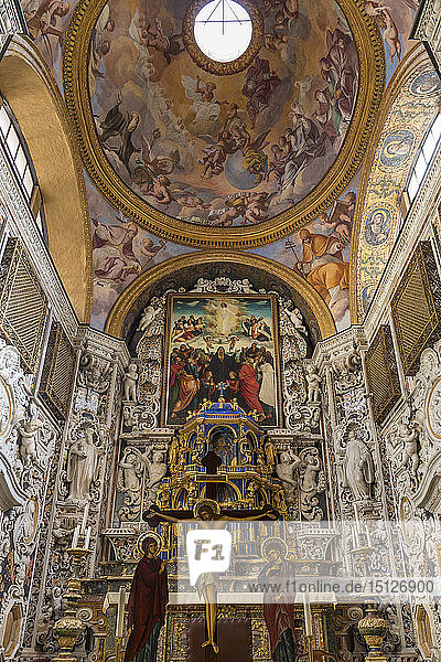 Interior of the Santa Maria dell'Ammiraglio church (La Martorana)  UNESCO World Heritage Site  Palermo  Sicily  Italy  Europe