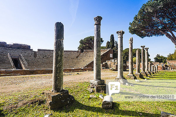 Theater  Ostia Antica archaeological site  Ostia  Rome province  Lazio  Italy  Europe