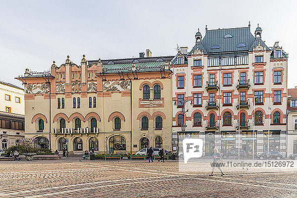 Plac Szczepanski-Platz in der mittelalterlichen Altstadt  UNESCO-Weltkulturerbe  Krakau  Polen  Europa