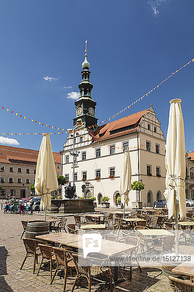 Townhall at market square  Pirna  Saxon Switzerland  Saxony  Germany  Europe