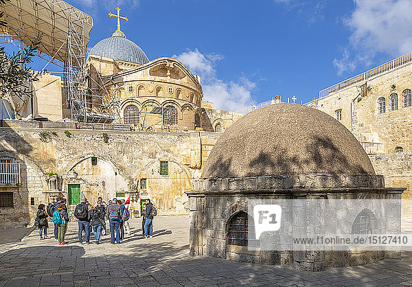Blick auf das Dach der Grabeskirche in der Altstadt  Altstadt  UNESCO-Weltkulturerbe  Jerusalem  Israel  Naher Osten