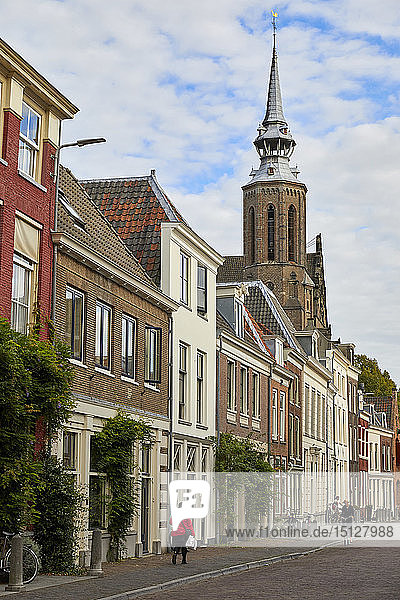 Lange Nieuwstraat und St. Katharinenkathedrale  Utrecht  Nordholland  Niederlande  Europa