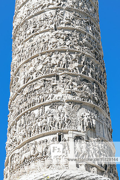 Säule des Marcus Aurelius  Piazza Colonna  UNESCO-Weltkulturerbe  Rom  Latium  Italien  Europa