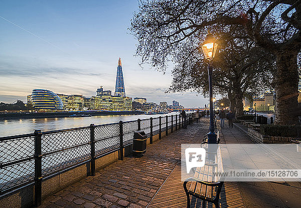 The Shard and River Thames at night  London  England  United Kingdom  Europe