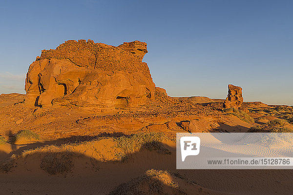 Sunset in the Sahara Desert near Timimoun western Algeria North Africa Africa