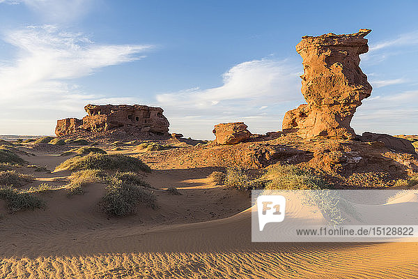 Sunset in the Sahara Desert near Timimoun  western Algeria  North Africa  Africa