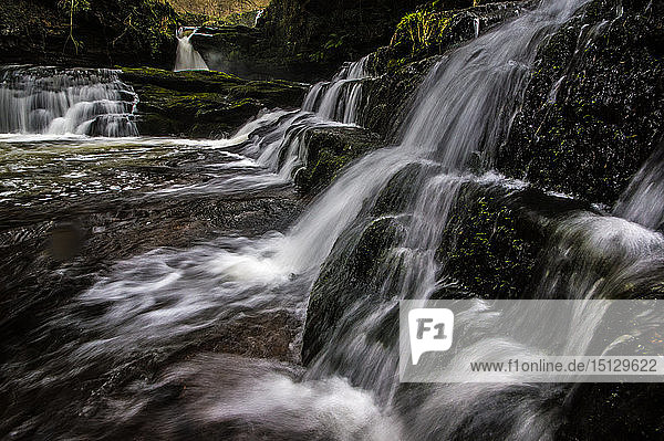 Wasserfall Sgwd Isaf Clun-Gwyn  Pontneddfechan  Powys  Wales  Vereinigtes Königreich  Europa