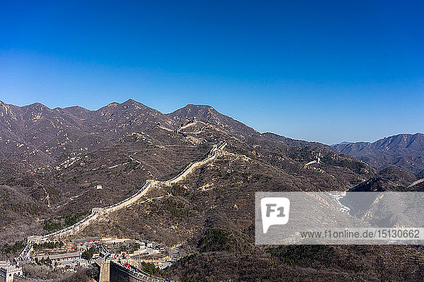 Der Badaling-Abschnitt der Chinesischen Mauer im Winter  UNESCO-Weltkulturerbe  Badaling  China  Asien