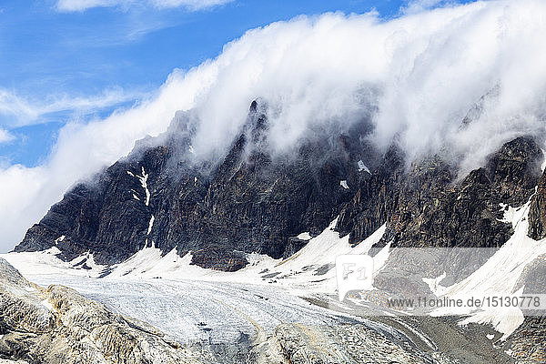 Clouds above the Scerscen glacier Valmalenco Valtellina Lombardy Italy Europe