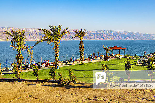 View of Dead Sea at Kalia Beach  Israel  Middle East