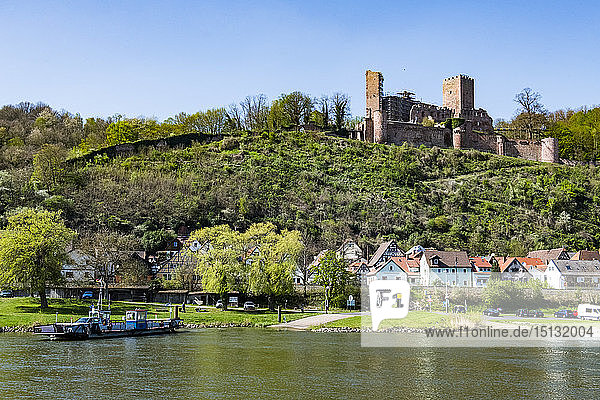 The historic town of Stadtprozelten along the Main River Bavaria Germany Europe