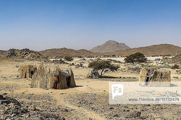 Traditionelle Tuareg-Wohnungen bei Tamanrasset  Algerien  Nordafrika  Afrika