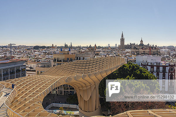 Cityscape with Metropol Parasol Seville Spain