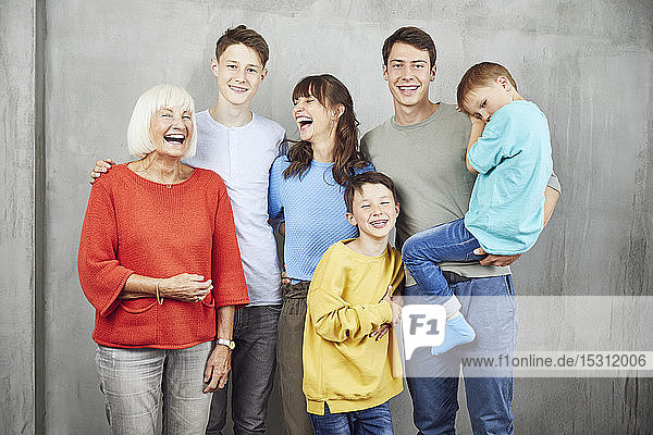 Four sons with their mother and grandmother