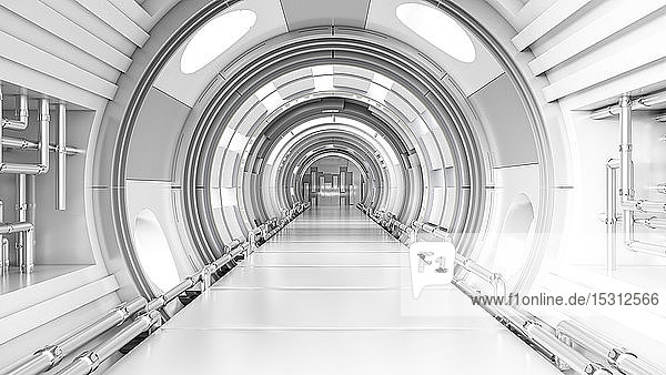 Rendering eines futuristischen Tunnels