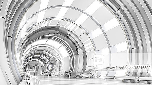 Rendering eines futuristischen Tunnels
