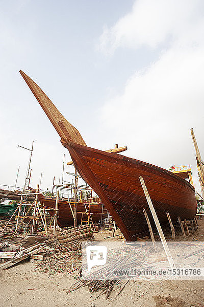 Schiffswerft Bootsbau am Strand Sur Oman