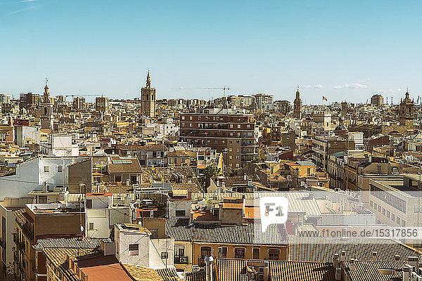 Ansicht des Stadtzentrums von oben  Valencia  Spanien