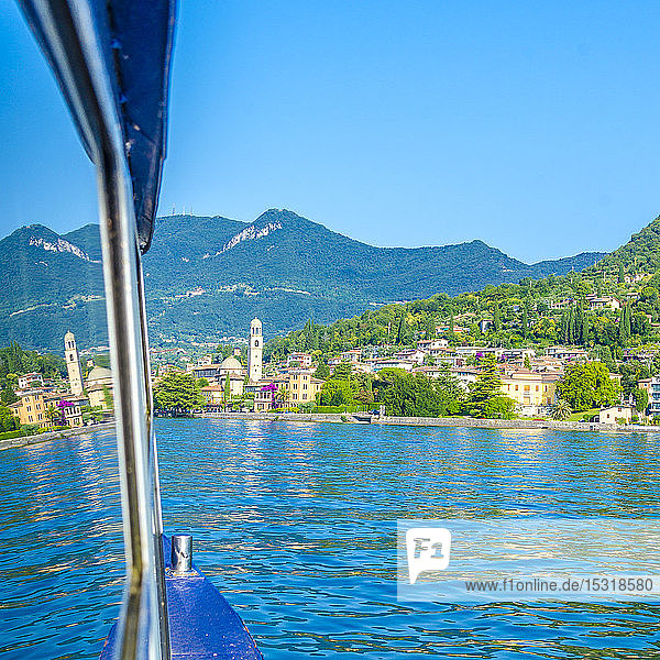Italy  Lombardy  Salo  Lake Garda  ferry  reflection