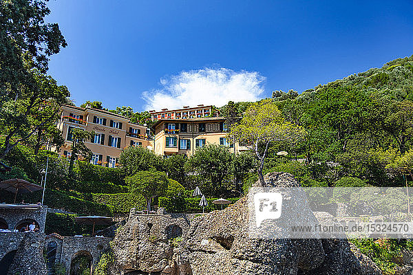 Portofino  Ligurien  Italien - 11. August 2018 - Blick auf das Piccolo Hotel