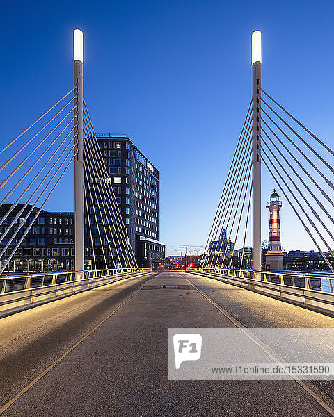 Bridge at sunset in Malmo Sweden