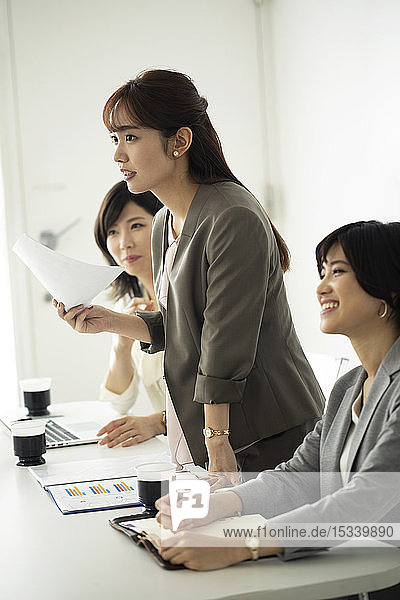 Japanese businesswomen in the office