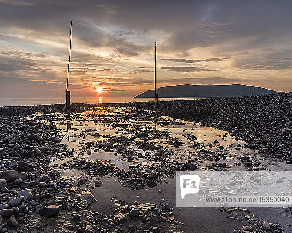 Porlock Weir at sunrise Porlock Somerset England United Kingdom Europe