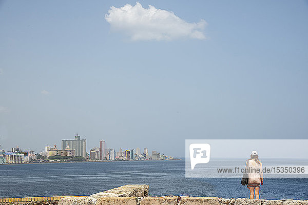 Blick auf die Skyline von Havanna  Kuba  Westindien  Karibik  Mittelamerika