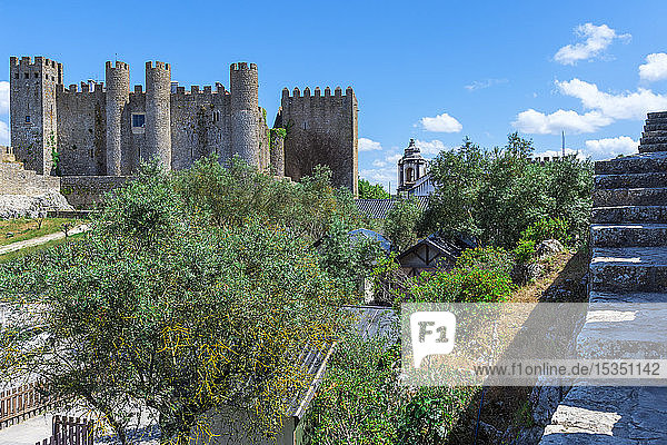 Burg von Obidos  Bezirk Leiria  Estremadura  Portugal  Europa