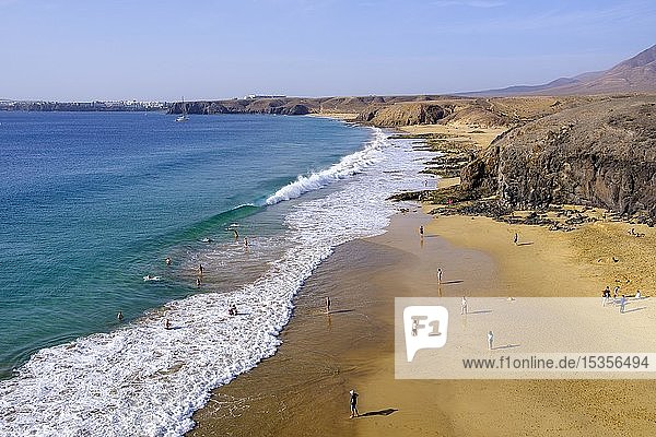 Playa de la Cera  Papagayo beaches  Playas de Papagayo  near Playa Blanca  Lanzarote  Canary Islands  Spain  Europe
