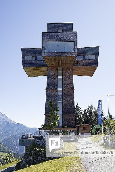 Observation tower Jakobskreuz on the summit of the Buchensteinwand  Kitzbüheler Alps  Tyrol  Austria  Europe