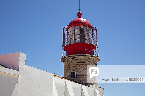 Leuchtturm  Cabo de Sao Vicente  Kap Sankt Vinzenz  Südwestspitze Europas  Algarve  Portugal  Europa