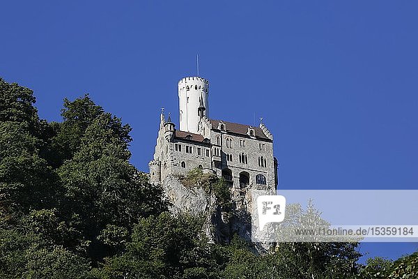 Schloss Lichtenstein  auch Märchenschloss von Württemberg  Lichtenstein  Baden-Württemberg  Deutschland  Europa
