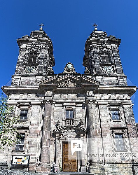 Barocke Fassade der Kirche St. Egidien  Nürnberg  Mittelfranken  Bayern  Deutschland  Europa