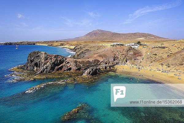Playa de Papagayo  Papagayo beaches  near Playa Blanca  Lanzarote  Canary Islands  Spain  Europe