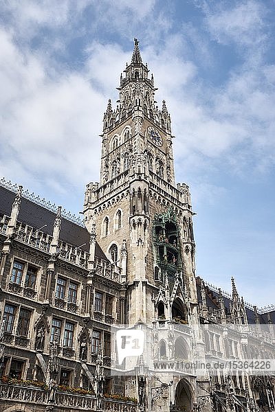 Neues Rathaus  Rathausturm  München  Bayern  Deutschland  Europa