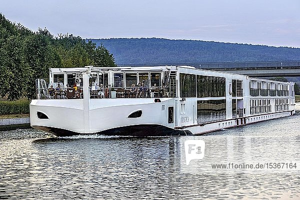 River cruise ship Viking Atla  Main-Danube Canal  Berching  Upper Palatinate  Bavaria  Germany  Europe