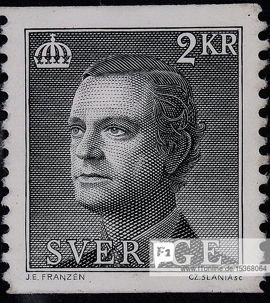 König Carl XVI. Gustaf  König von Schweden  Porträt auf einer schwedischen Briefmarke  Schweden  Europa