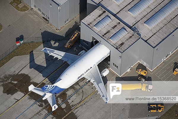 Airbus Beluga  loading in hangar  airport  Hamburg  Germany  Europe