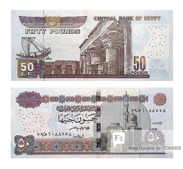 50 Egyptian pounds  front and back  Egypt  Africa